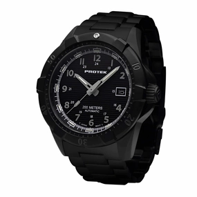 ProTek Men's Automatic Black Case Black Stainless Steel Bracelet Watch | 2202BR