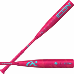 Rawlings 001RW261 33 30 2025 ICON Baseball Bat, -3 Drop, 2 5/8' Barrel, 2 Pc. Composite, Pink, Electric Unicorn, 33 Inches