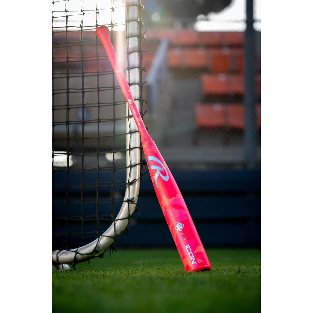 Rawlings 001RW261 33 30 2025 ICON Baseball Bat, -3 Drop, 2 5/8' Barrel, 2 Pc. Composite, Pink, Electric Unicorn, 33 Inches