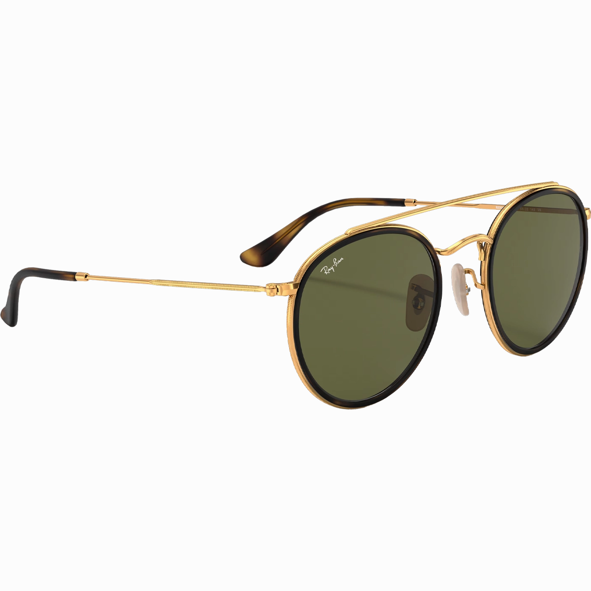 Round Double Bridge - Polished Gold/G-15 Green
