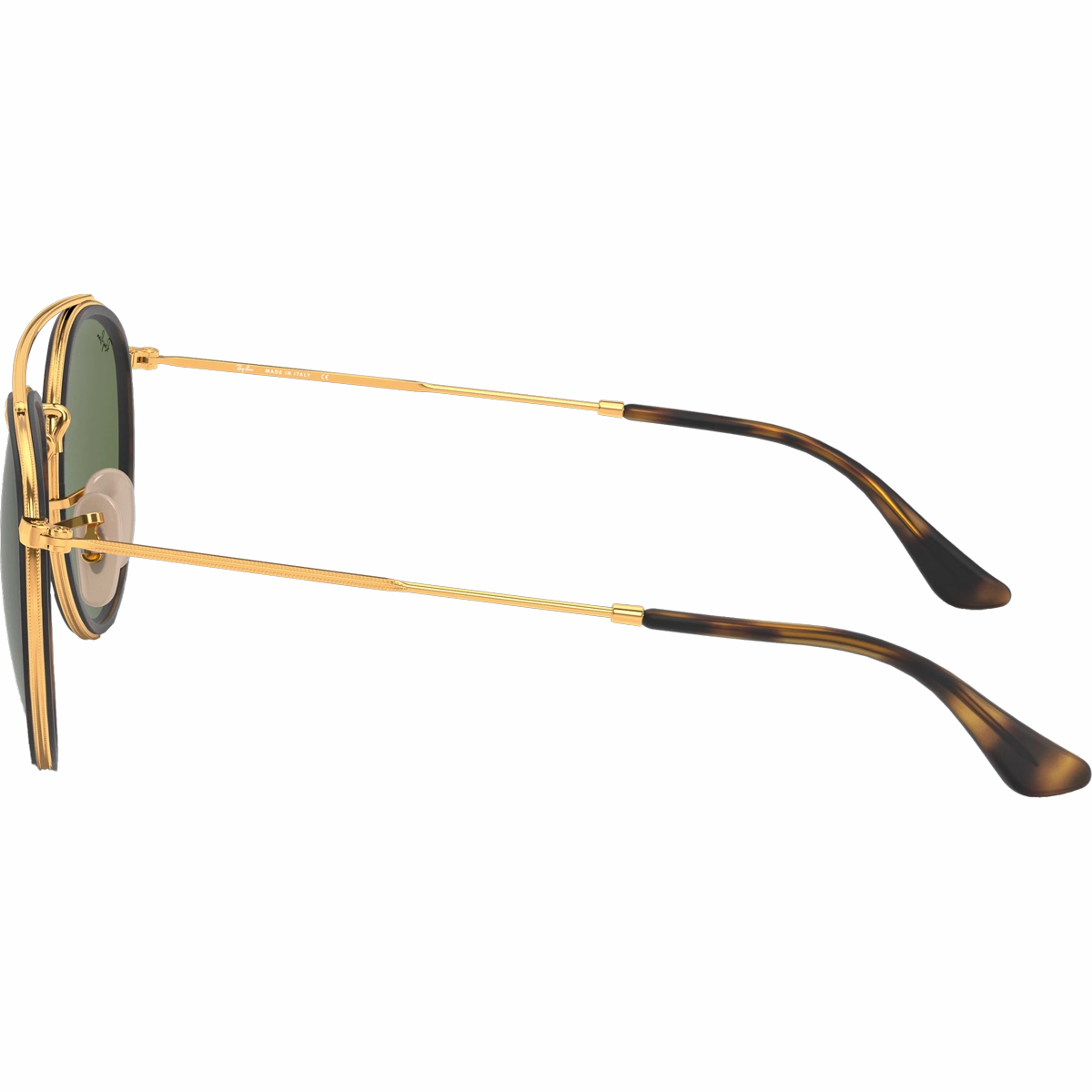 Round Double Bridge - Polished Gold/G-15 Green