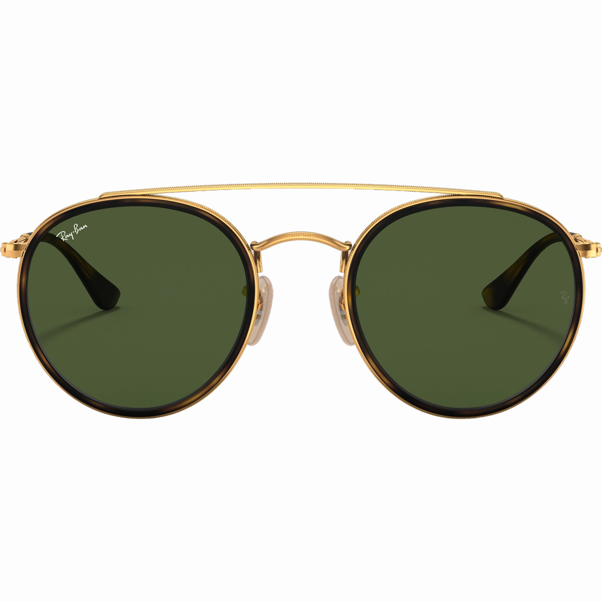 Round Double Bridge - Polished Gold/G-15 Green
