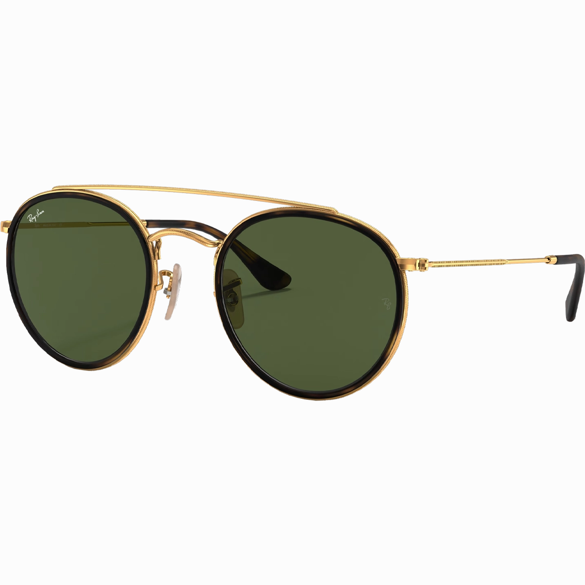 Round Double Bridge - Polished Gold/G-15 Green