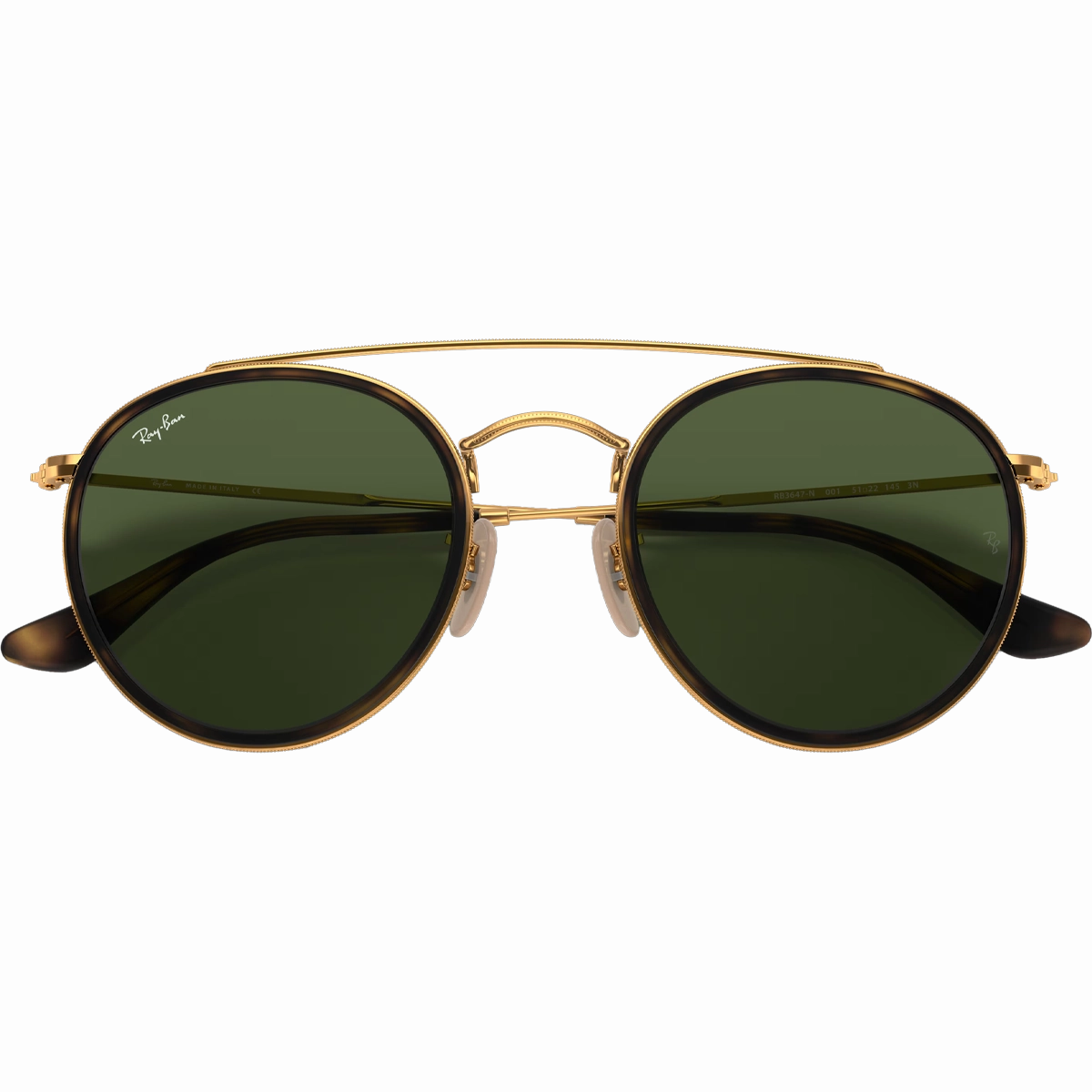 Round Double Bridge - Polished Gold/G-15 Green
