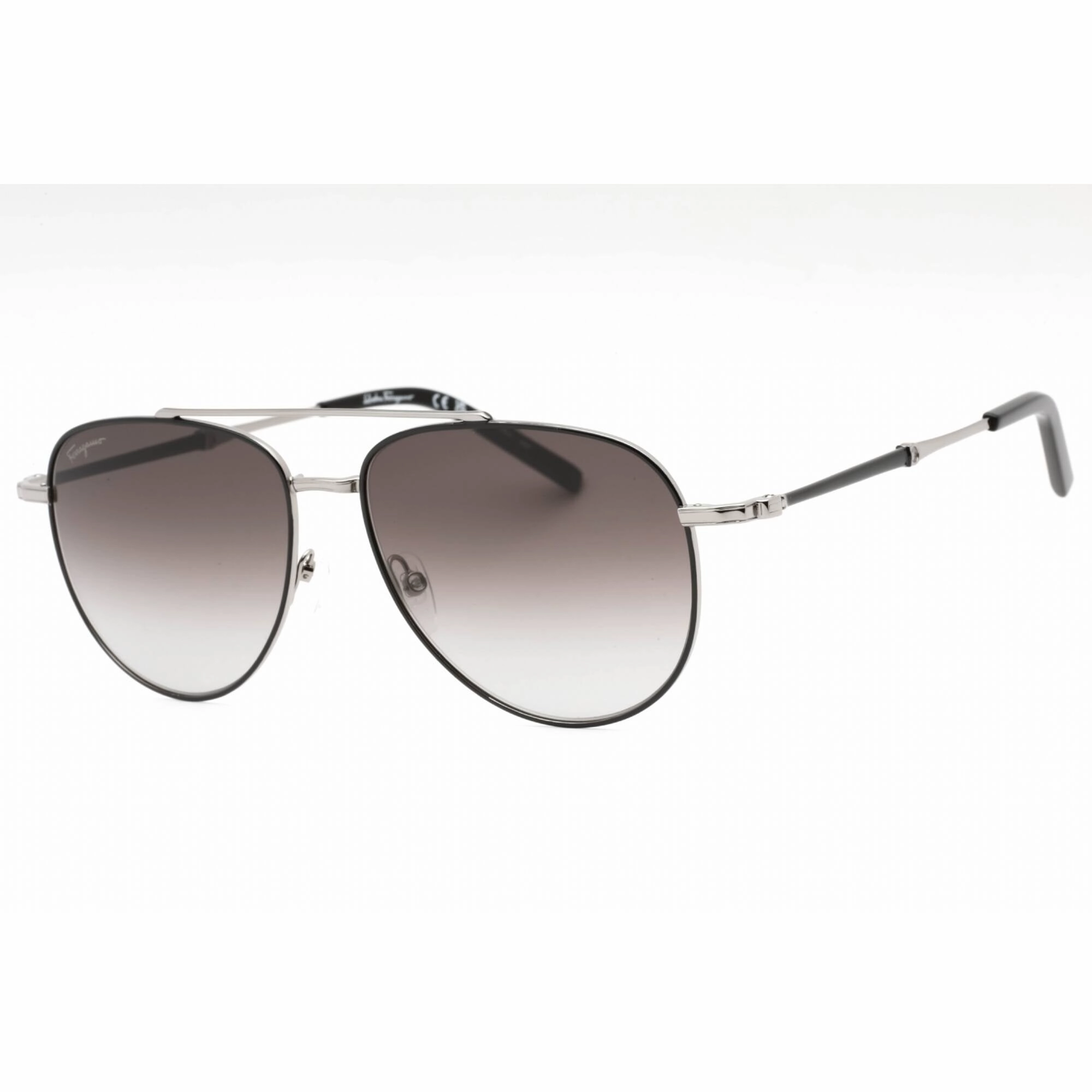 Salvatore Ferragamo Men's Sunglasses - Black/Light Ruthenium Metal Frame | SF226S 086