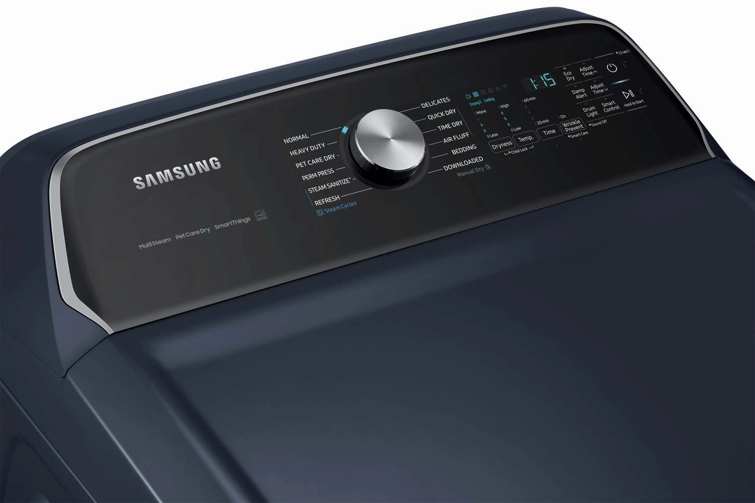 Samsung Navy Top Load Washer with Pet Care and Agitator (6.1cu.ft) & Smart Dryer with Pet Care (7.4cu.ft) - WA53CG7155ADA4/DVE54CG7155DAC