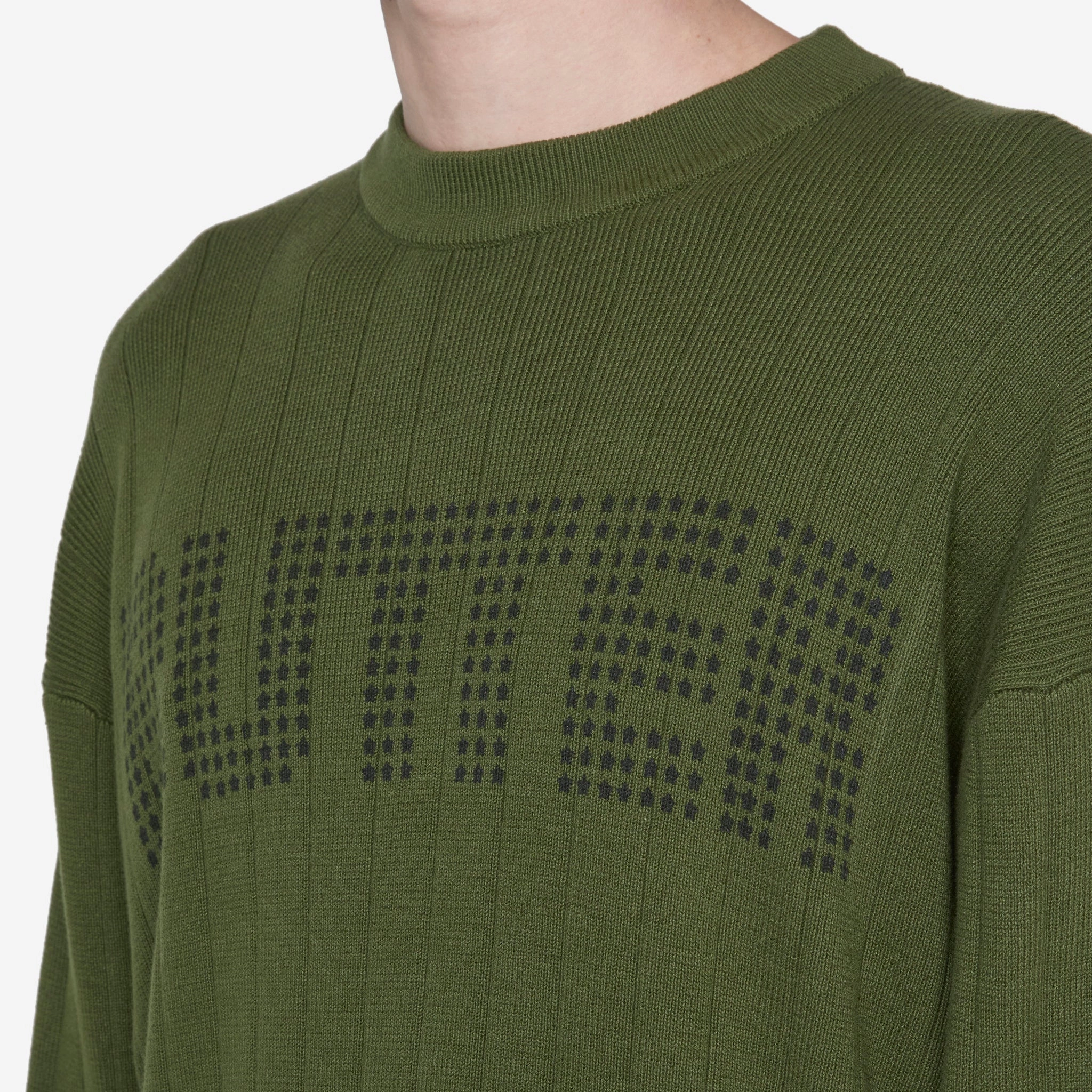 Stars Ribbed Knitted Sweater Foliage