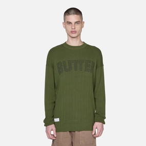 Stars Ribbed Knitted Sweater Foliage