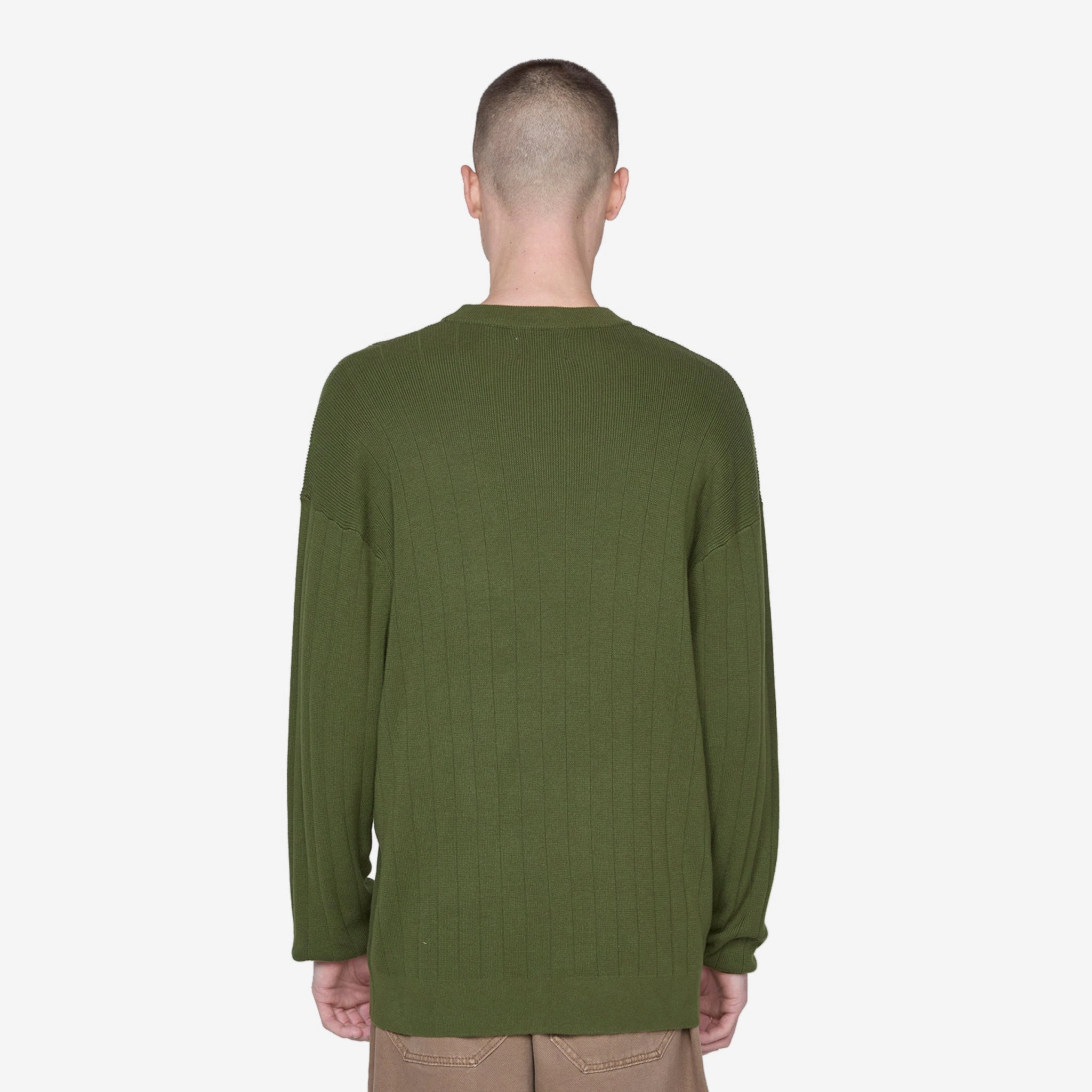 Stars Ribbed Knitted Sweater Foliage