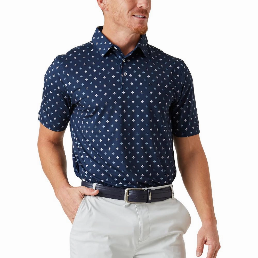 Straight Down Bourbon Street Golf Polo New Indigo - FW24 Men