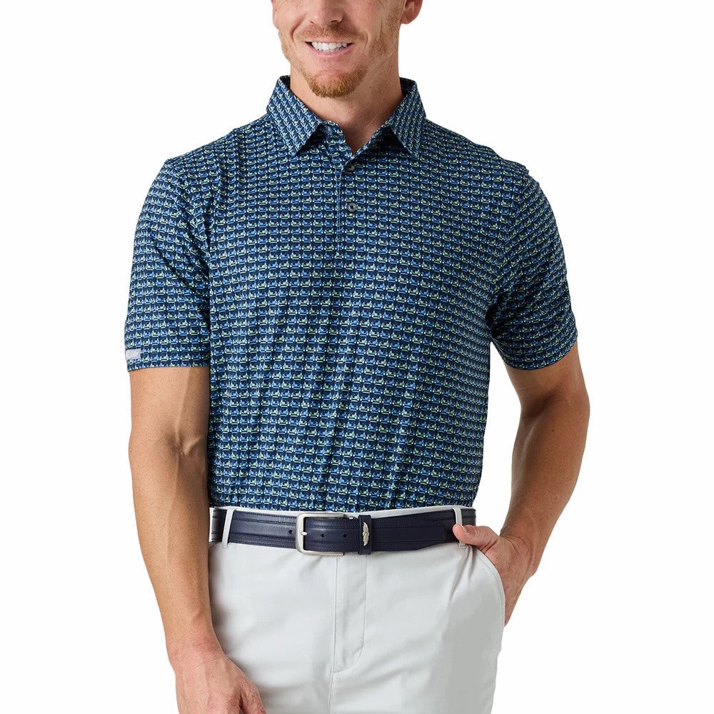 Straight Down Easy Rider Golf Polo Ocean - FW24 Men