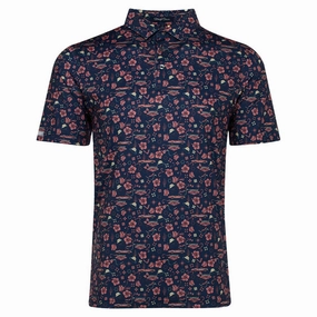 Straight Down Fear & Loathing Golf Polo New Indigo - FW24 Men