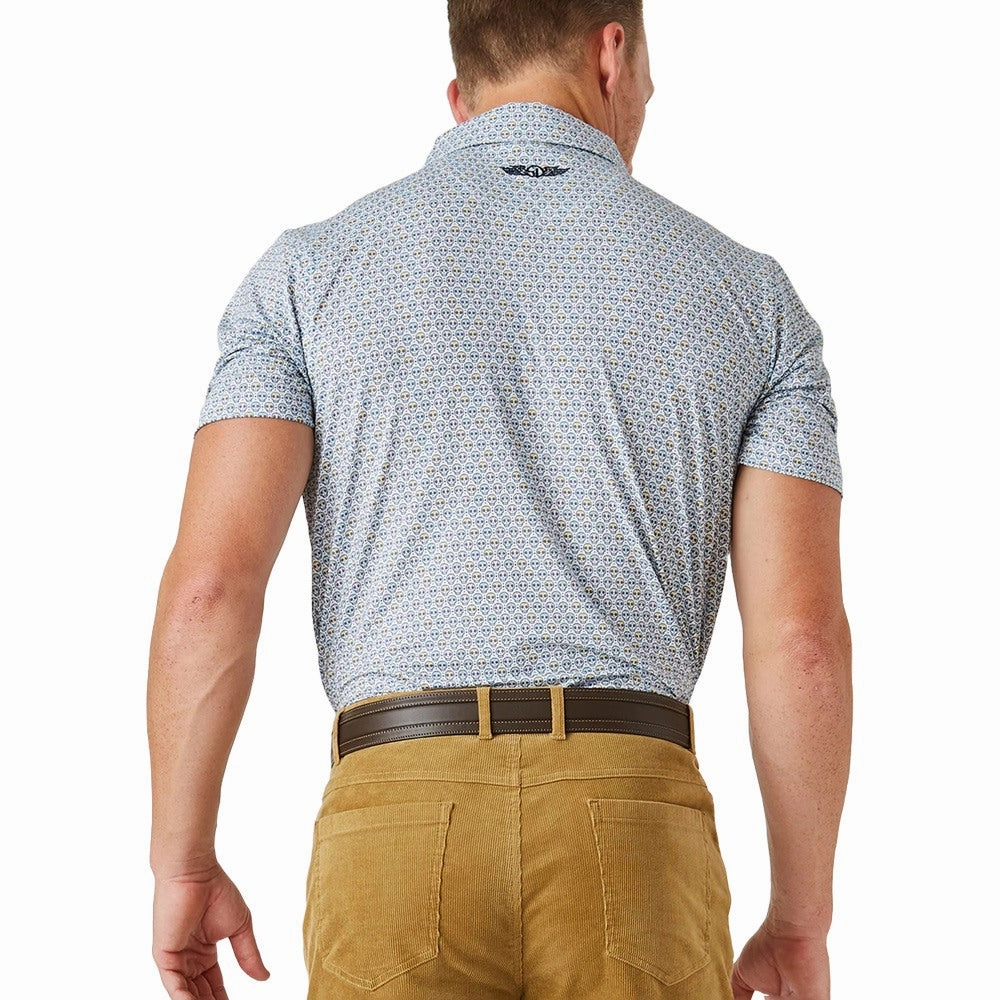 Straight Down Los Muertos Golf Polo White - FW24 Men