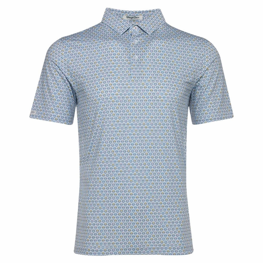 Straight Down Los Muertos Golf Polo White - FW24 Men