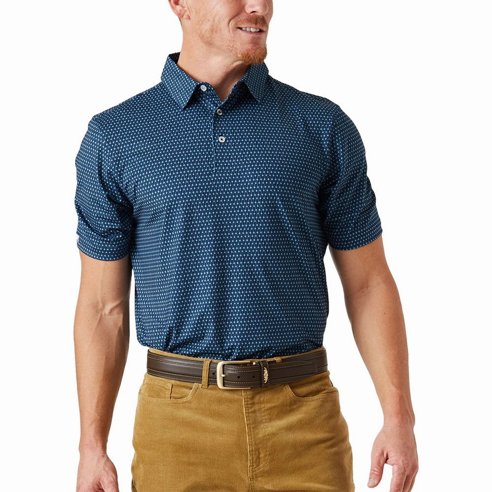 Straight Down Oasis Golf Polo New Indigo - FW24 Men