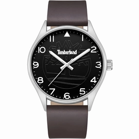 Timberland Men's Watch - Classic Black Dial Brown Leather Strap Quartz | TDWGA9003203