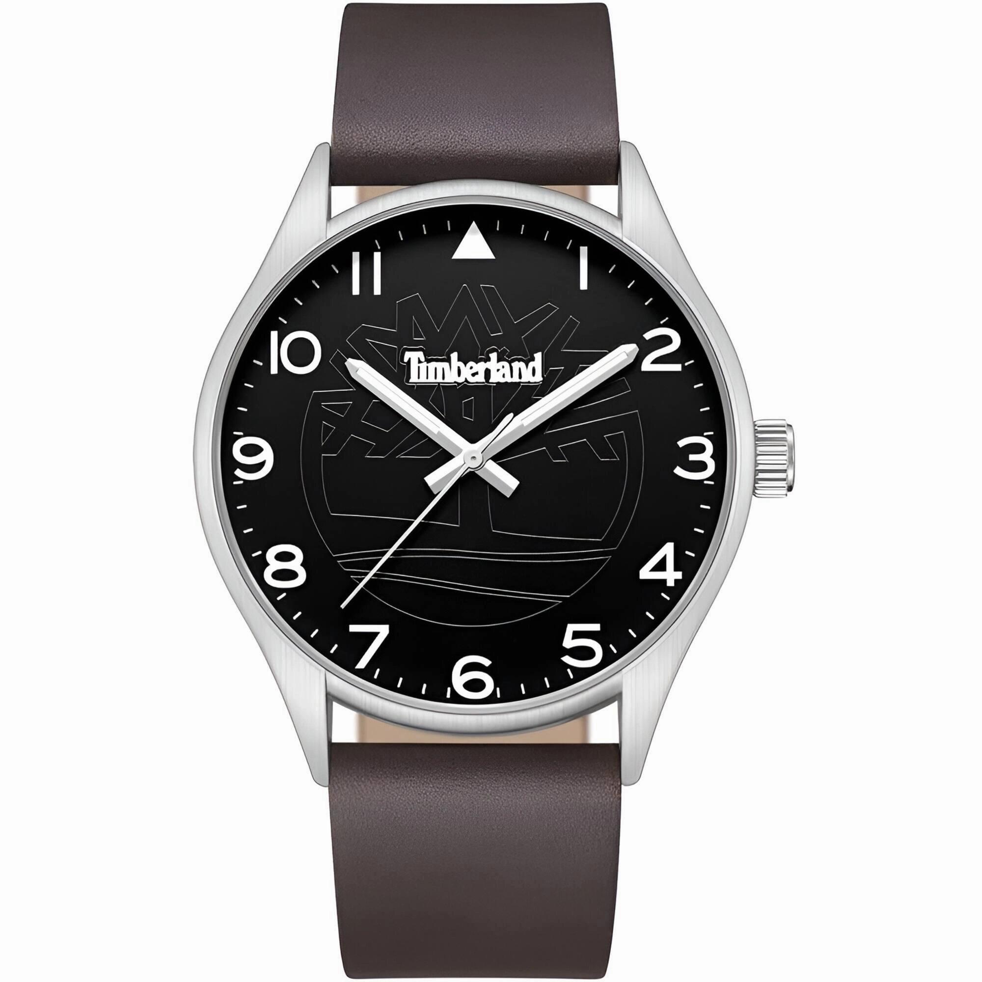 Timberland Men's Watch - Classic Black Dial Brown Leather Strap Quartz | TDWGA9003203