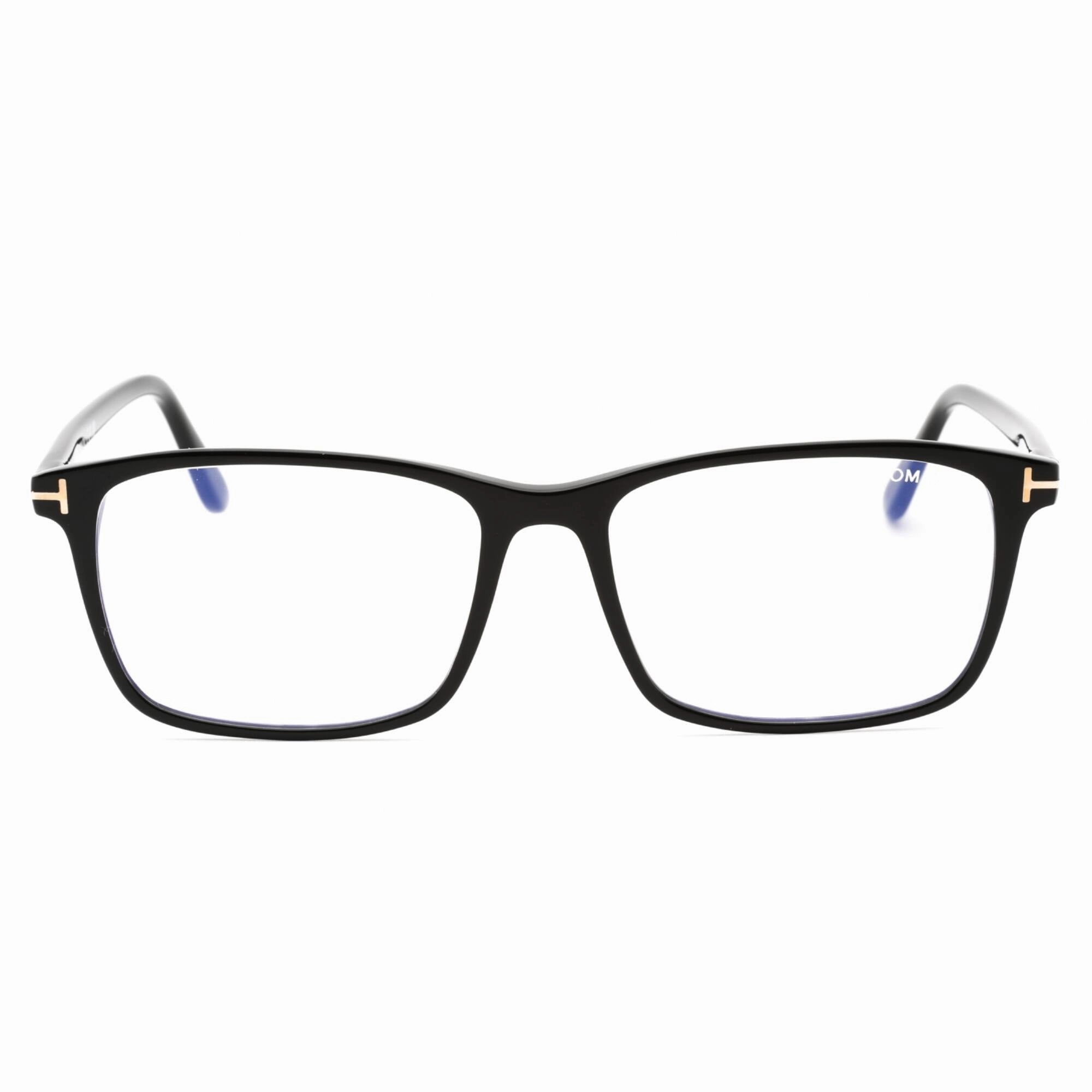 Tom Ford Men's Eyeglasses - Black Plastic Rectangular Full Rim Frame | FT5584-B 001