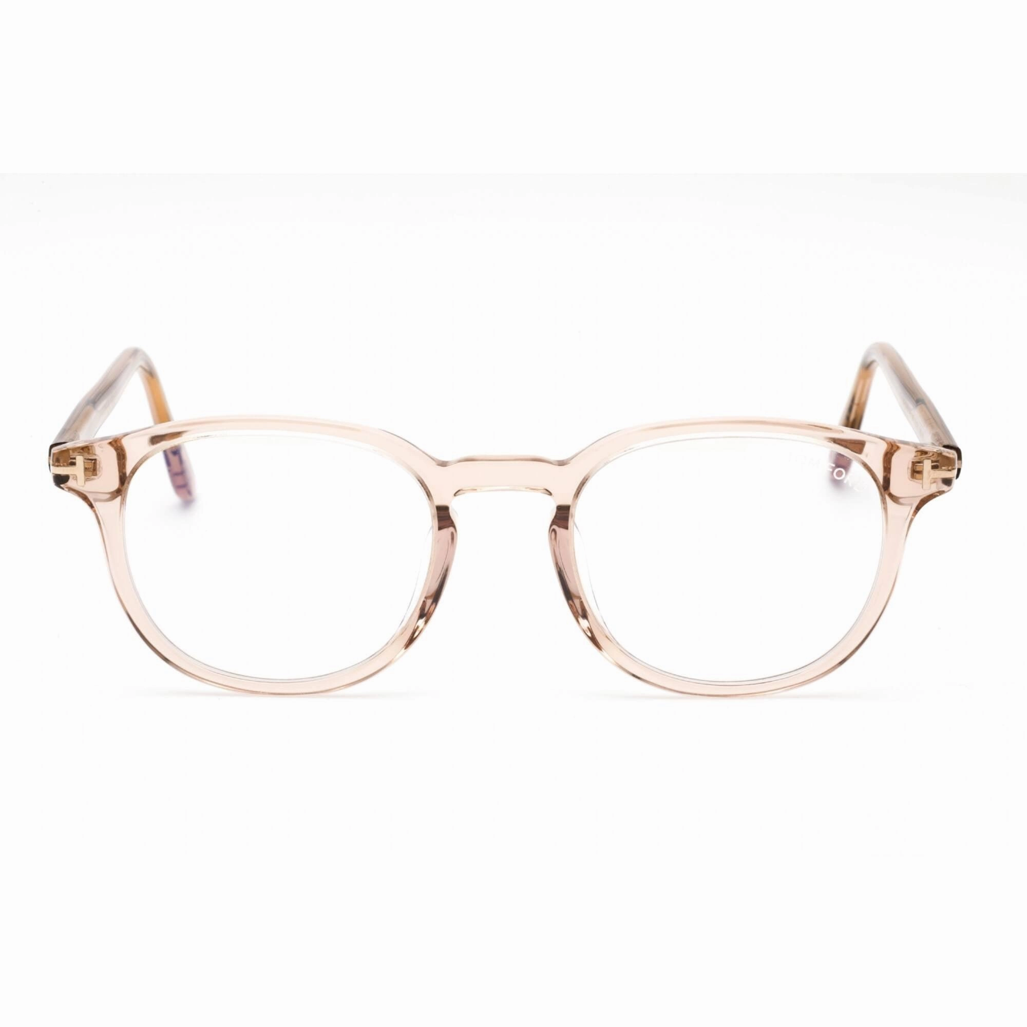 Tom Ford Men's Eyeglasses - Full Rim Shiny Light Brown Round Frame | FT5795-K-B 045