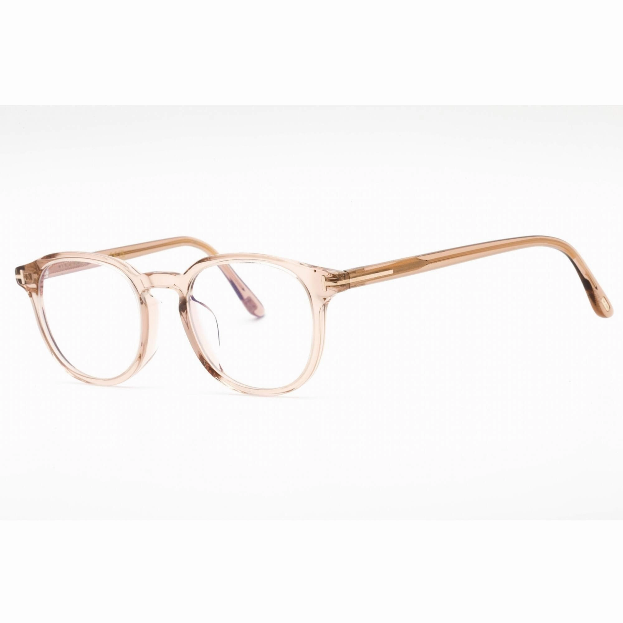 Tom Ford Men's Eyeglasses - Full Rim Shiny Light Brown Round Frame | FT5795-K-B 045