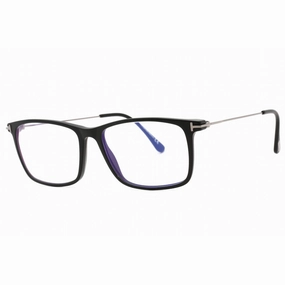 Tom Ford Men's Eyeglasses - Matte Black Rectangular Acetate Full Rim | FT5758-B 002