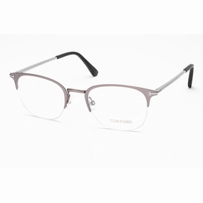 Tom Ford Men's Eyeglasses - Matte Light Ruthenium Cat Eye Half Rim Frame | FT5452 013