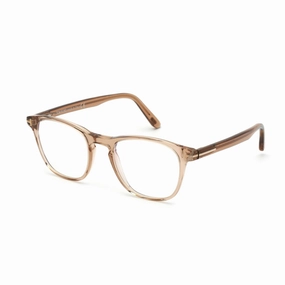 Tom Ford Men's Eyeglasses - Shiny Light Brown Acetate Square Full Rim | FT5625-B 045