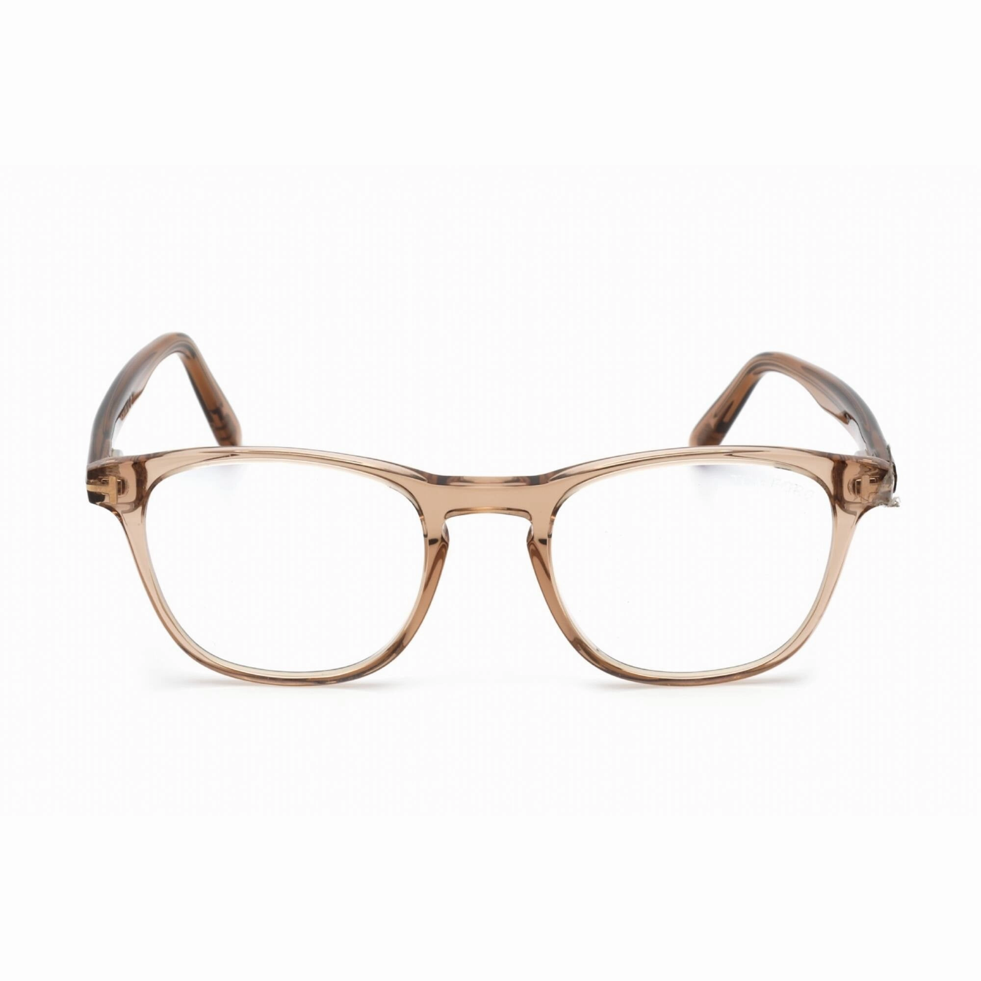 Tom Ford Men's Eyeglasses - Shiny Light Brown Acetate Square Full Rim | FT5625-B 045