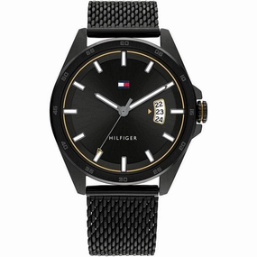 Tommy Hilfiger 1791913 Black Stainless Steel mesh Bracelet Quartz Men's Watch