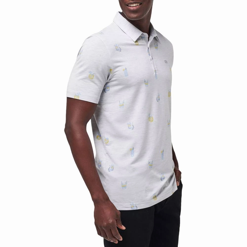 TravisMathew Call The Shot Golf Polo Heather Light Gray - SS24 Men