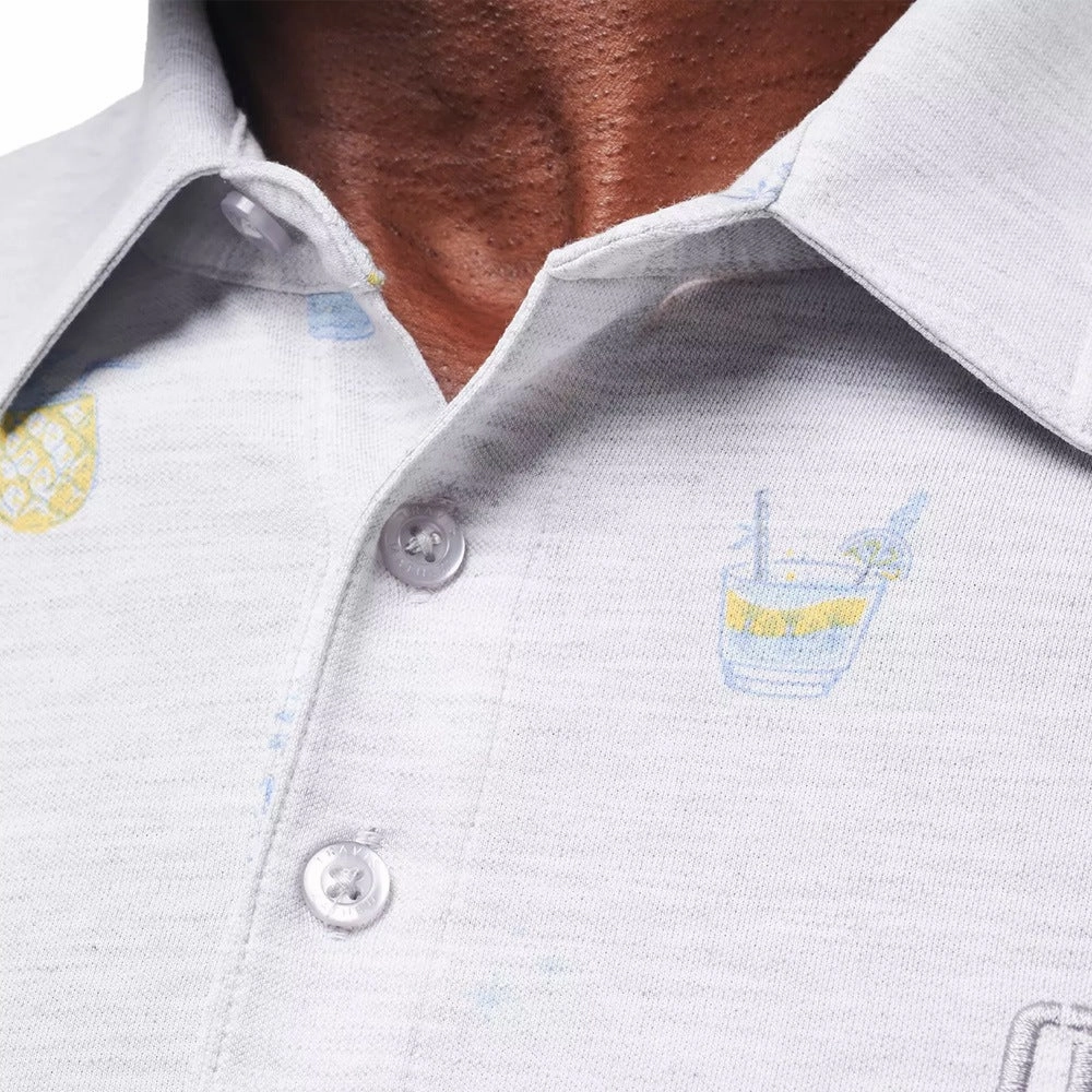 TravisMathew Call The Shot Golf Polo Heather Light Gray - SS24 Men