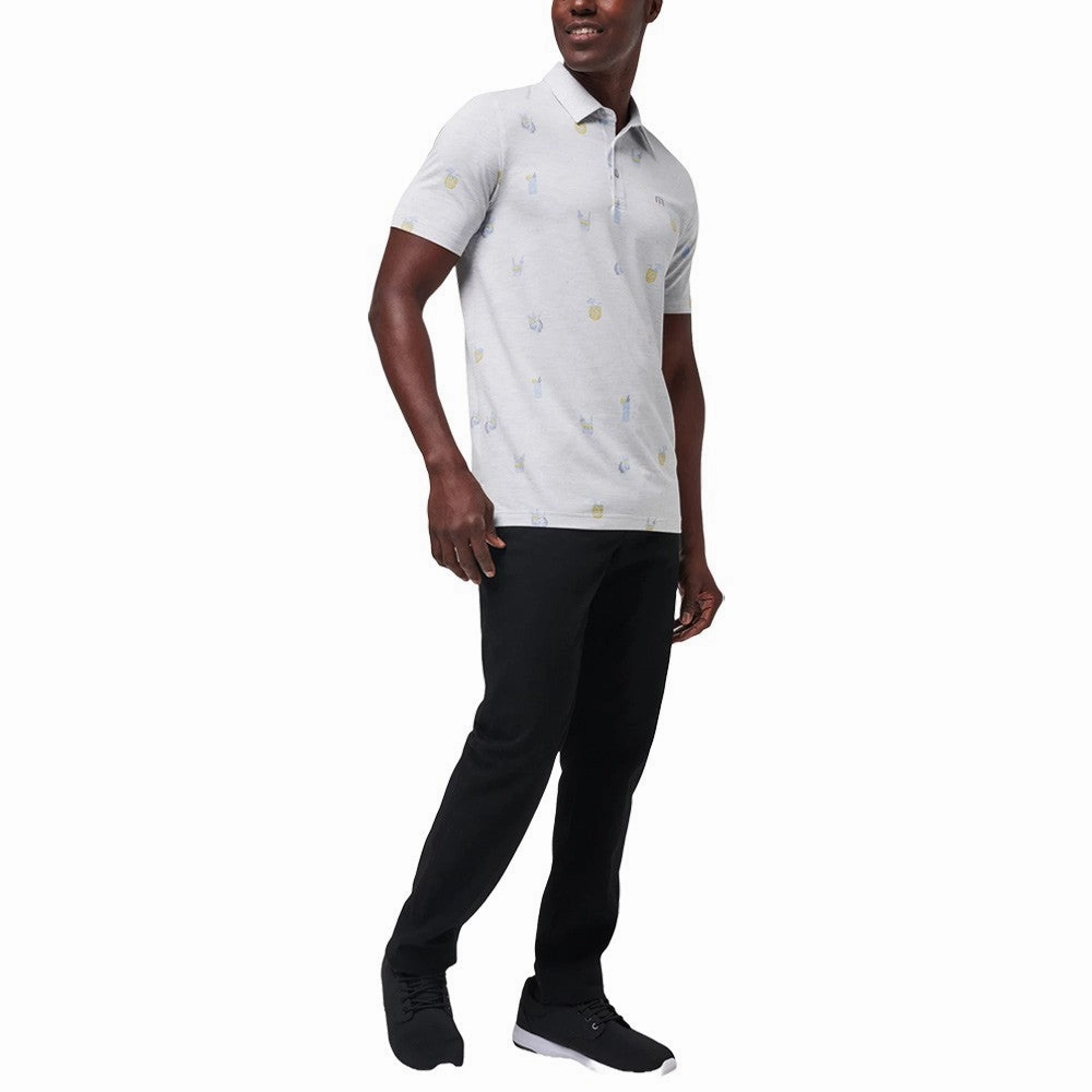 TravisMathew Call The Shot Golf Polo Heather Light Gray - SS24 Men