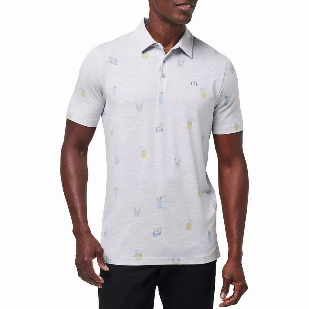 TravisMathew Call The Shot Golf Polo Heather Light Gray - SS24 Men