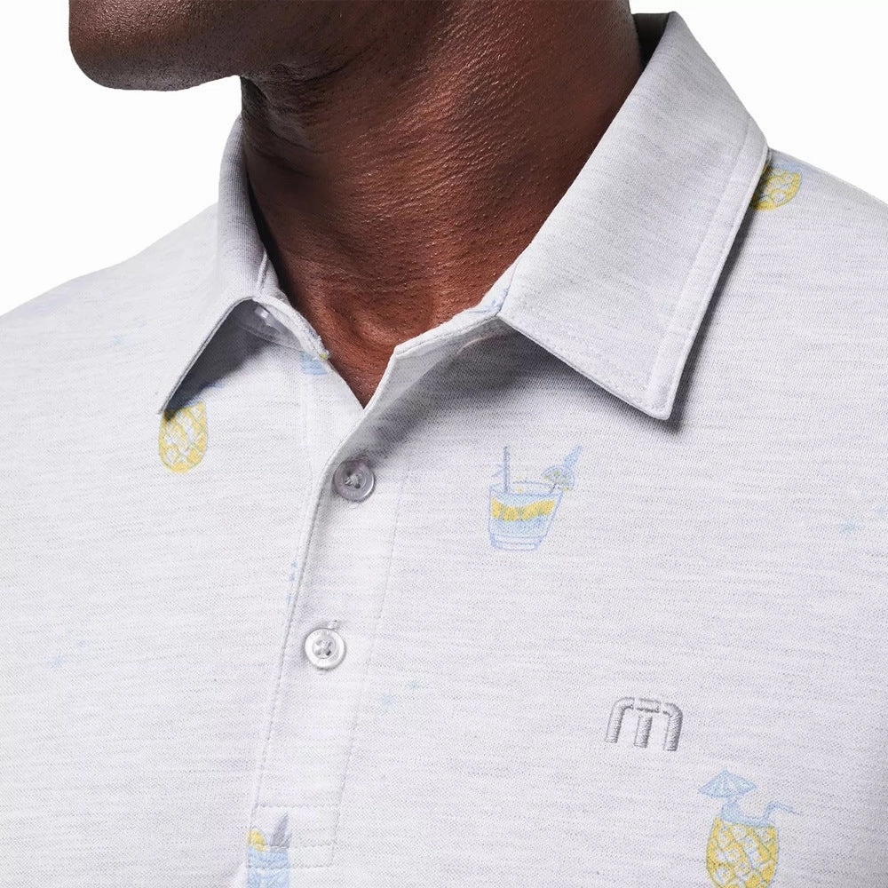TravisMathew Call The Shot Golf Polo Heather Light Gray - SS24 Men