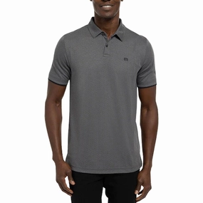 TravisMathew Light Valley Golf Polo Heather Dark Gray - FW22 Men