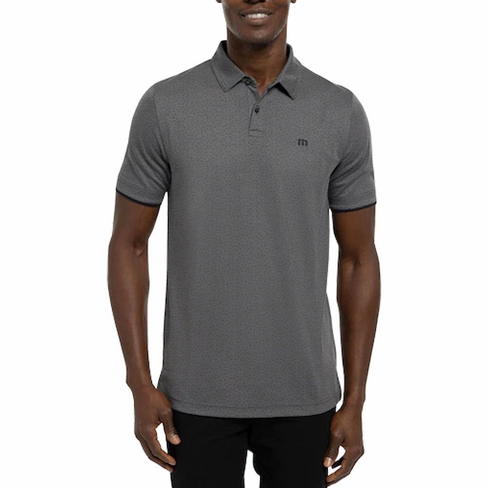TravisMathew Light Valley Golf Polo Heather Dark Gray - FW22 Men