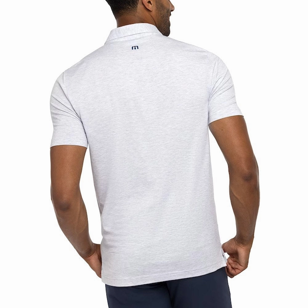 TravisMathew Local Time Golf Polo Heather Light Gray - SS23 Men