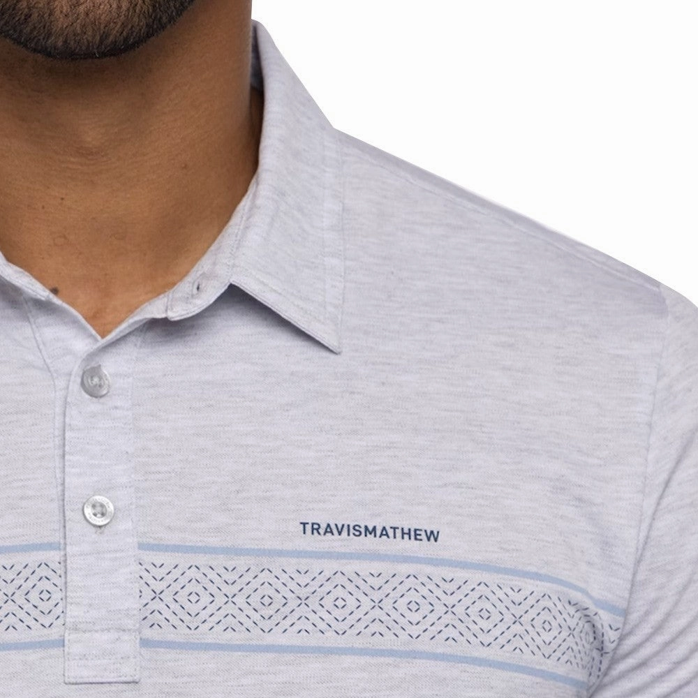 TravisMathew Local Time Golf Polo Heather Light Gray - SS23 Men