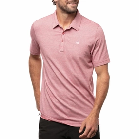 TravisMathew The Zinna Golf Polo Heather Cardinal - SS21 Men