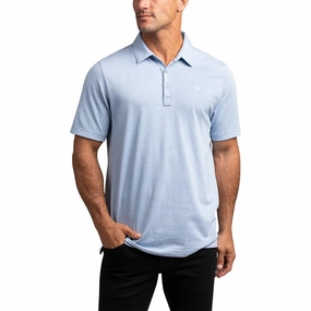 TravisMathew The Zinna Golf Polo Heather Light Blue - FW24 Men