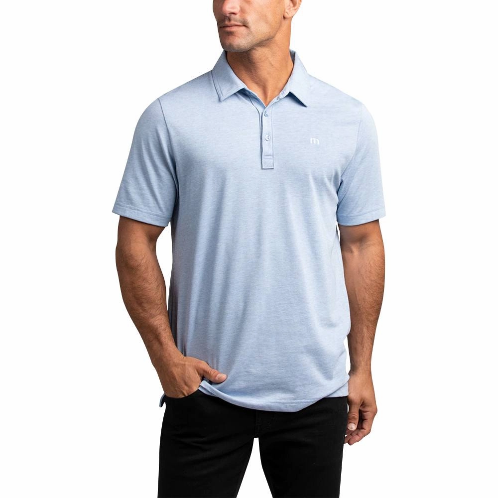 TravisMathew The Zinna Golf Polo Heather Light Blue - FW24 Men