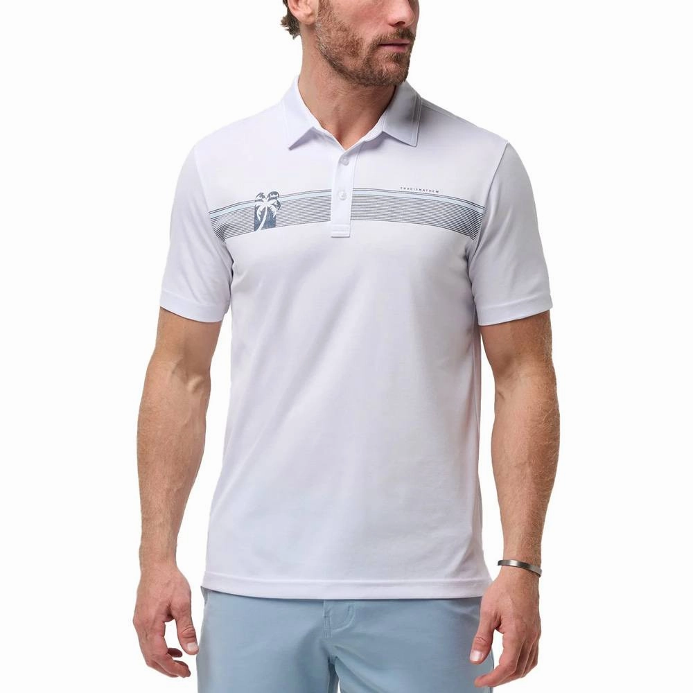 TravisMathew Wall of Water Golf Polo White - SS24 Men