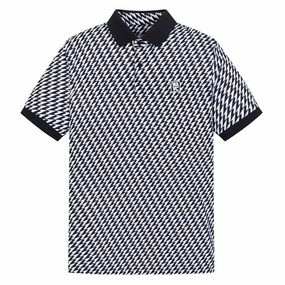 WAAC Athletic Arrow Rib Collar Golf Polo Black - SS24 Men