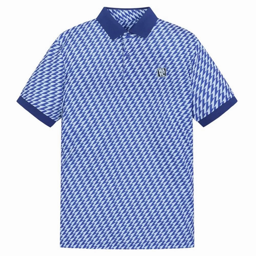 WAAC Athletic Arrow Rib Collar Golf Polo Dark Blue - SS24 Men