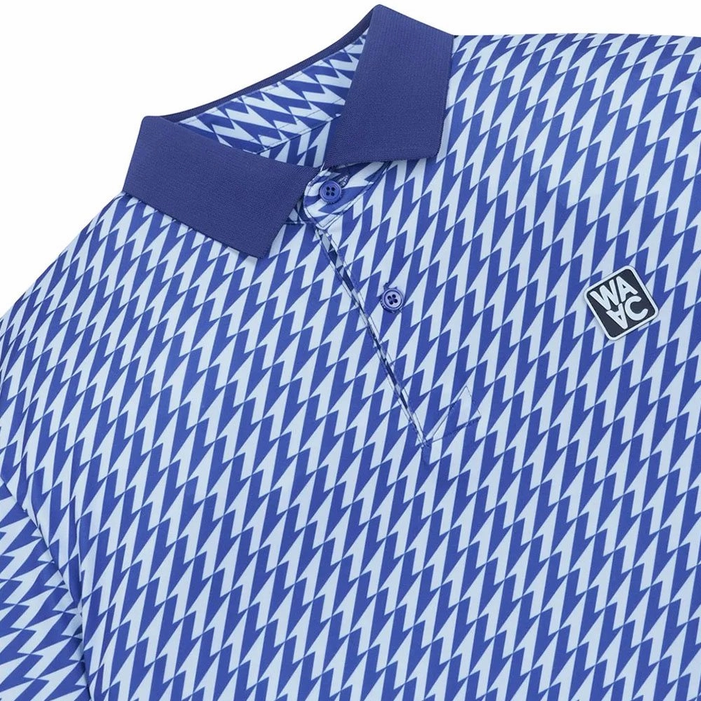 WAAC Athletic Arrow Rib Collar Golf Polo Dark Blue - SS24 Men