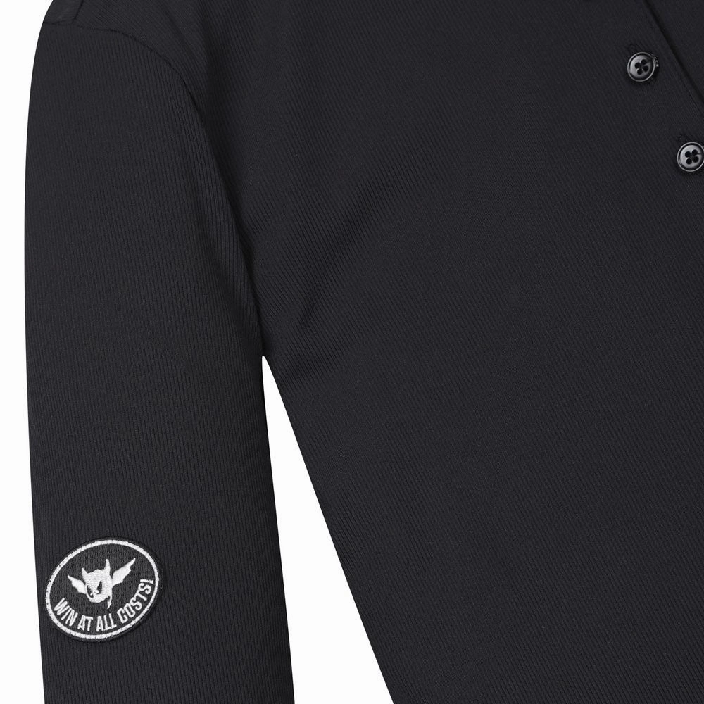 WAAC Athletic Ribbed Slim Golf Polo Black - SS24 Women
